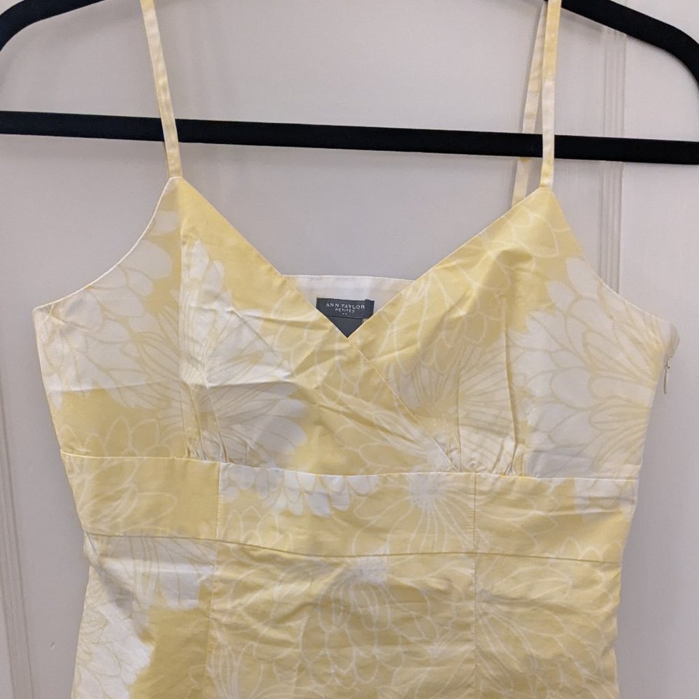 Yellow floral spaghetti strap tank blouse